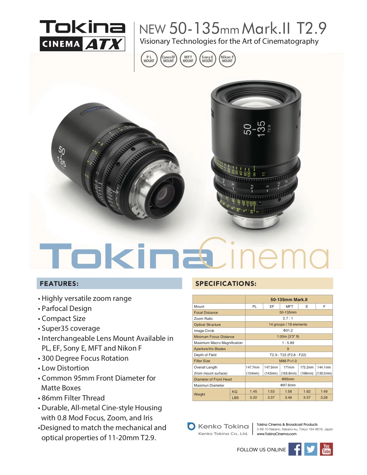 Tokina 50-135mm T2.9 MKII – Gaffarbhai and Sons